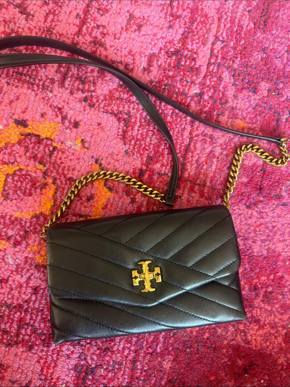 Tory Burch Black Kira Chevron Bag